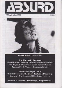 ABSURD (DK) magazine side cover Issue 1  1998