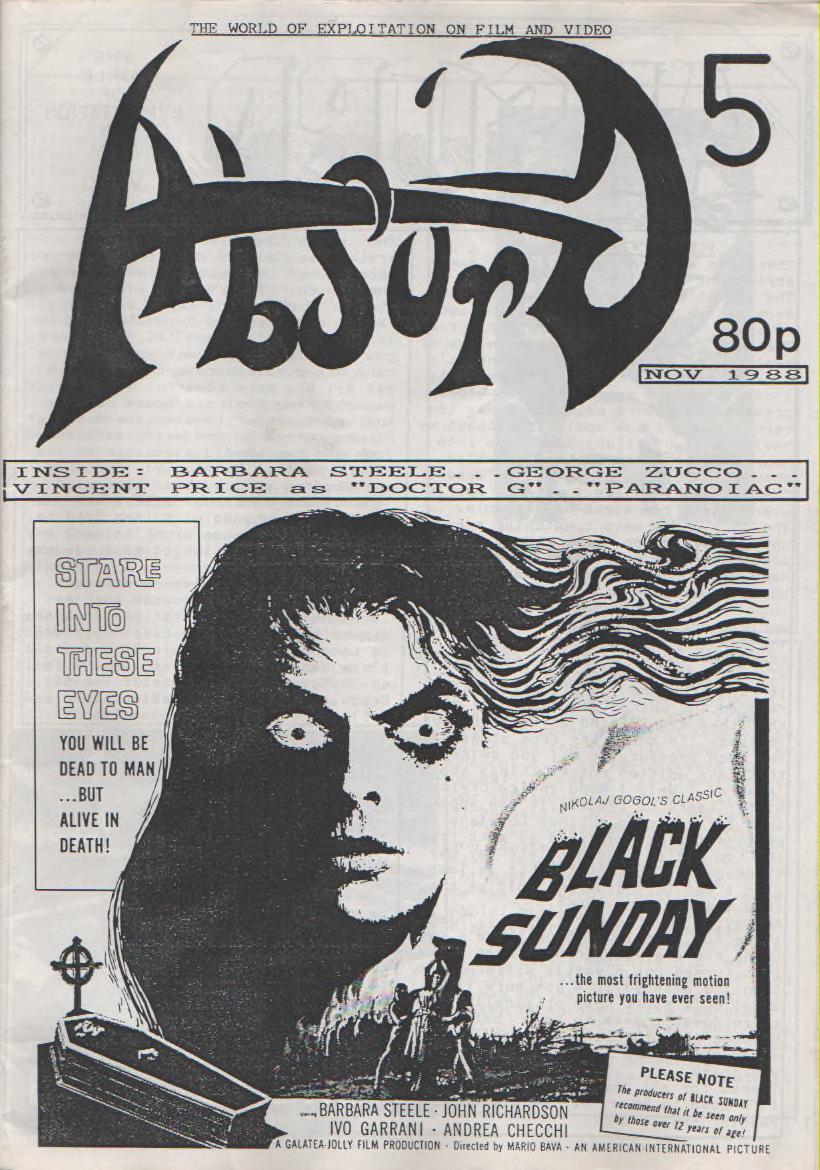 ABSURD (UK) magazine side cover Issue 5  November 1988