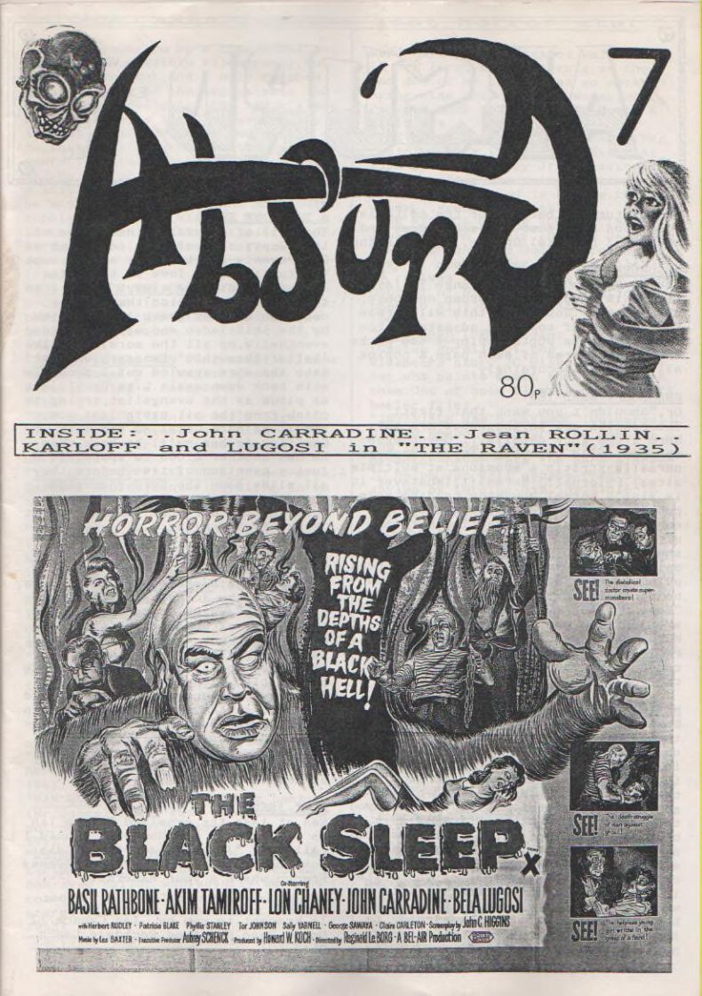 ABSURD (UK) magazine side cover Issue 7  January 1989