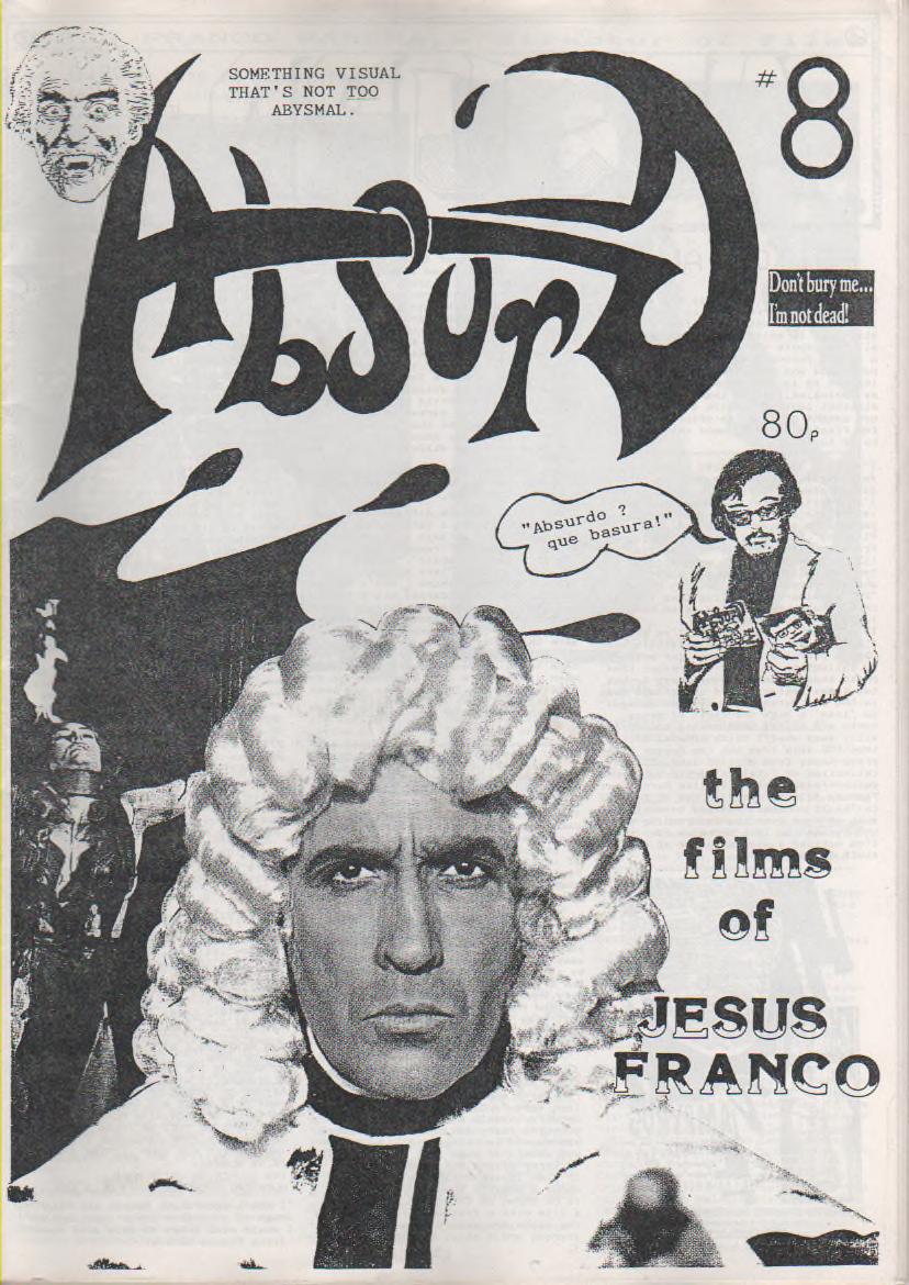 ABSURD (UK) magazine side cover Issue 8  February 1989