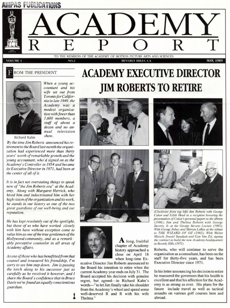 ACADEMY REPORT (USA) magazine side cover  Vol 1 No  2  May 1989