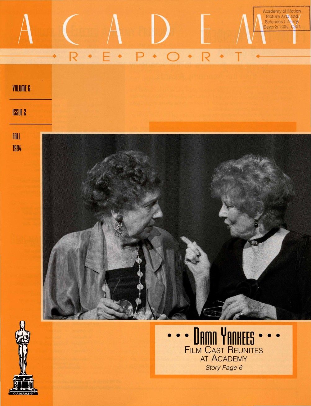 ACADEMY REPORT (USA) magazine side cover  Vol 6 No  2 Fall 1994