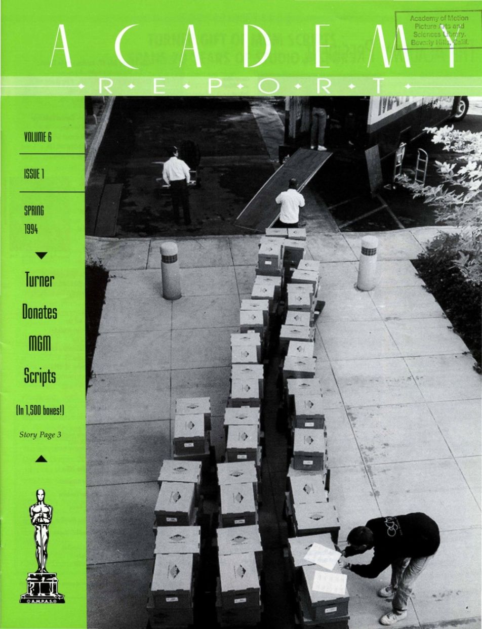 ACADEMY REPORT (USA) magazine side cover  Vol 6 No  1 Spring 1994