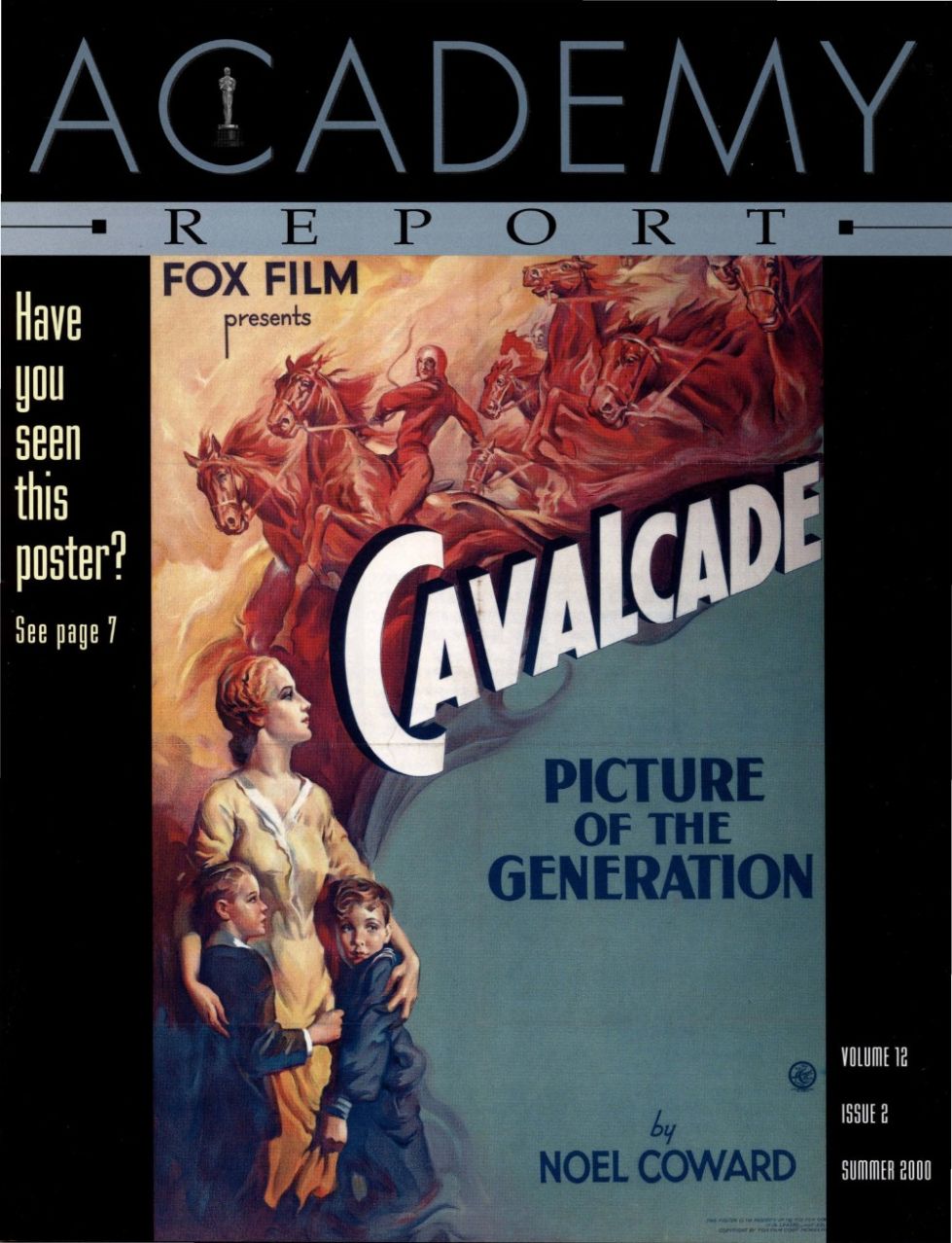 ACADEMY REPORT (USA) magazine side cover  Vol 12 No  2 Summer 2000
