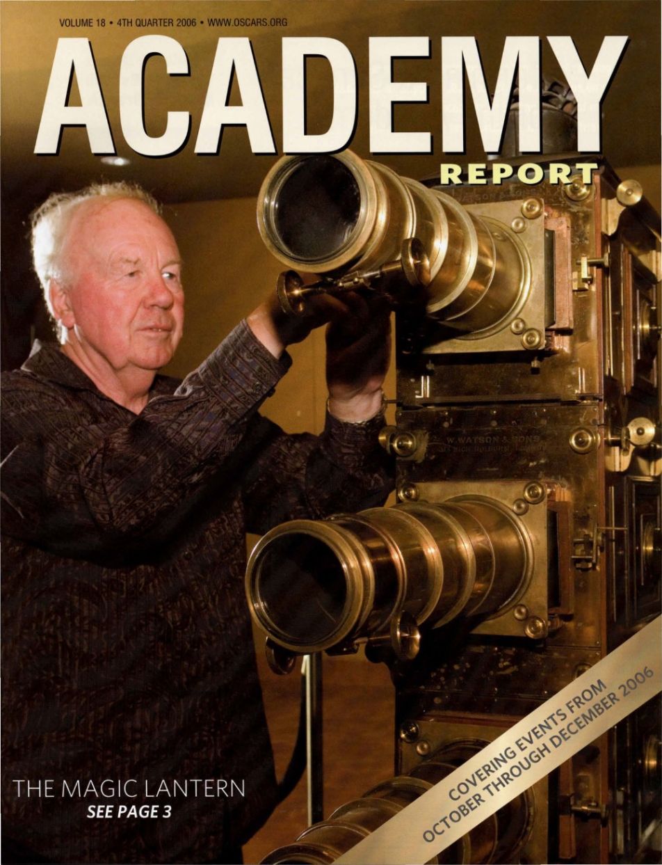 ACADEMY REPORT (USA) magazine side cover  Vol 18  September/December 2006