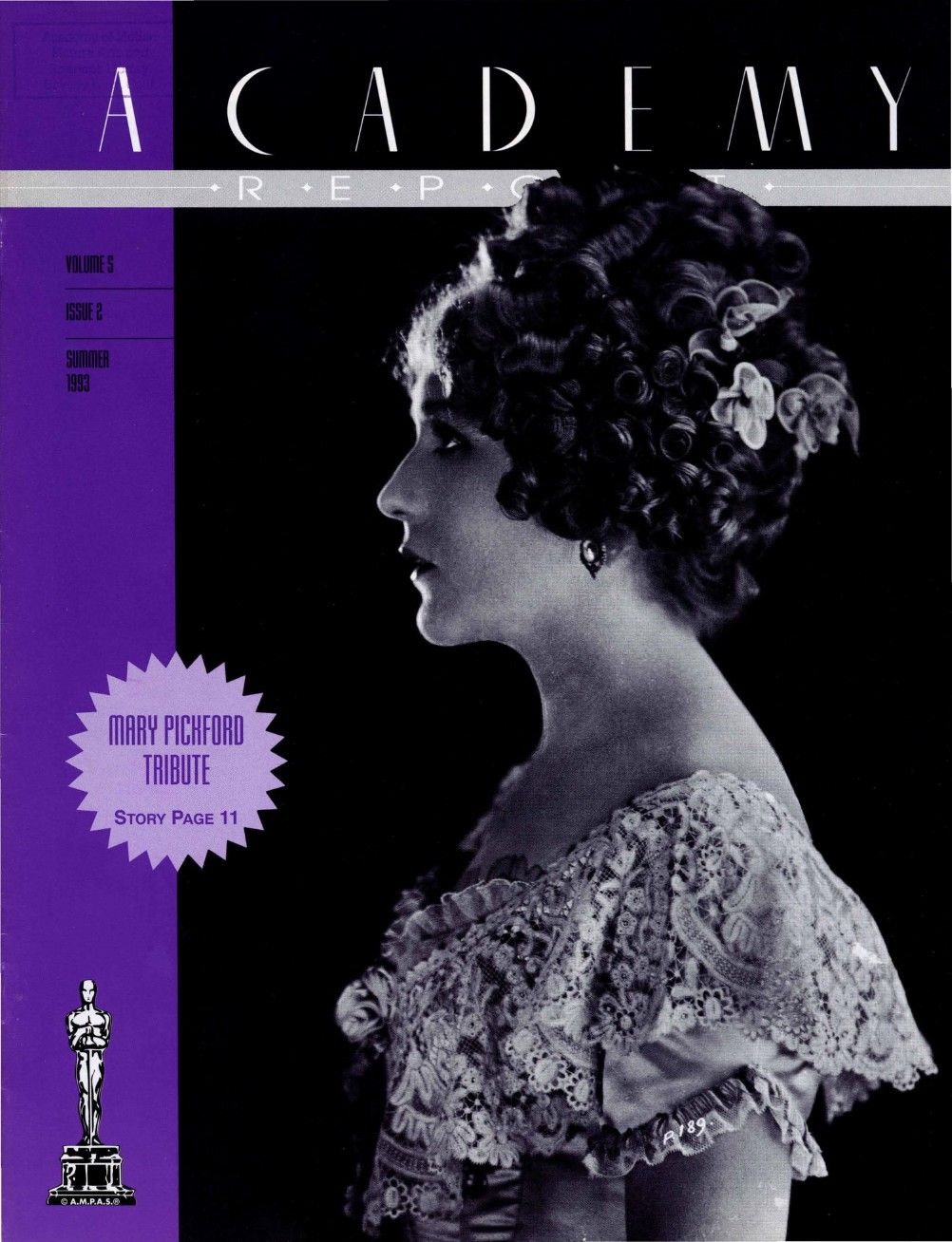 ACADEMY REPORT (USA) magazine side cover  Vol 5 No  2 Summer 1993