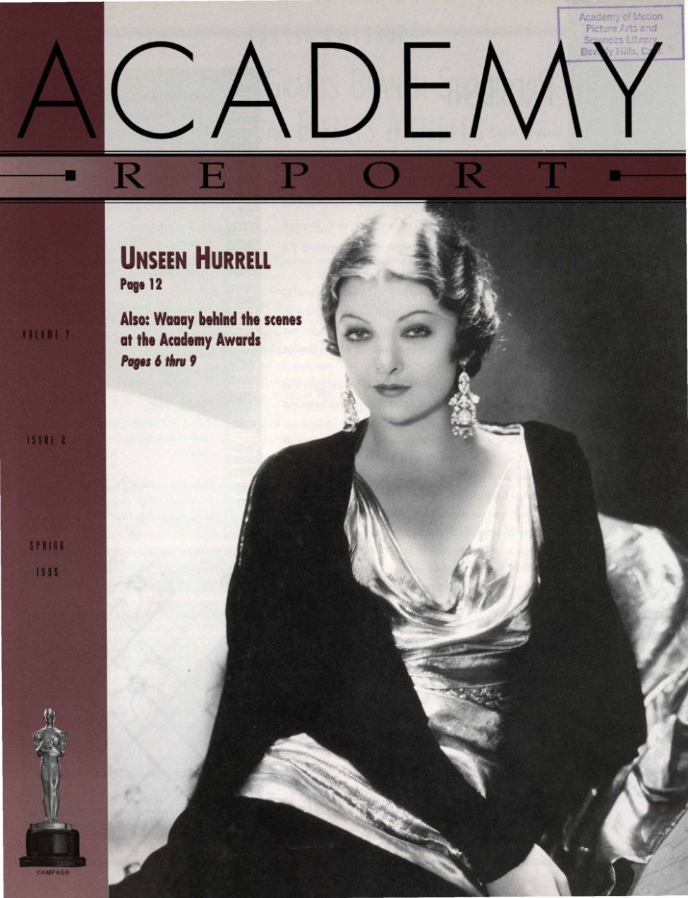 ACADEMY REPORT (USA) magazine side cover  Vol 7 No  2 Spring 1995