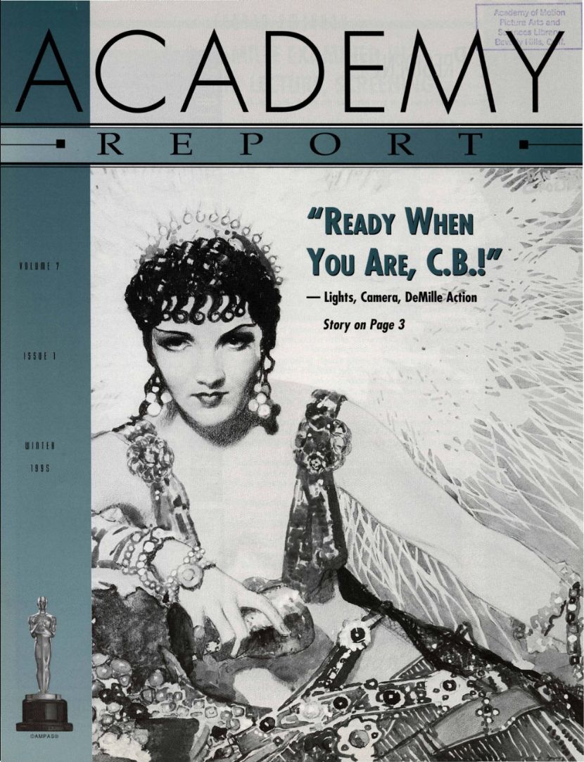 ACADEMY REPORT (USA) magazine side cover  Vol 7 No  1 Winter 1995