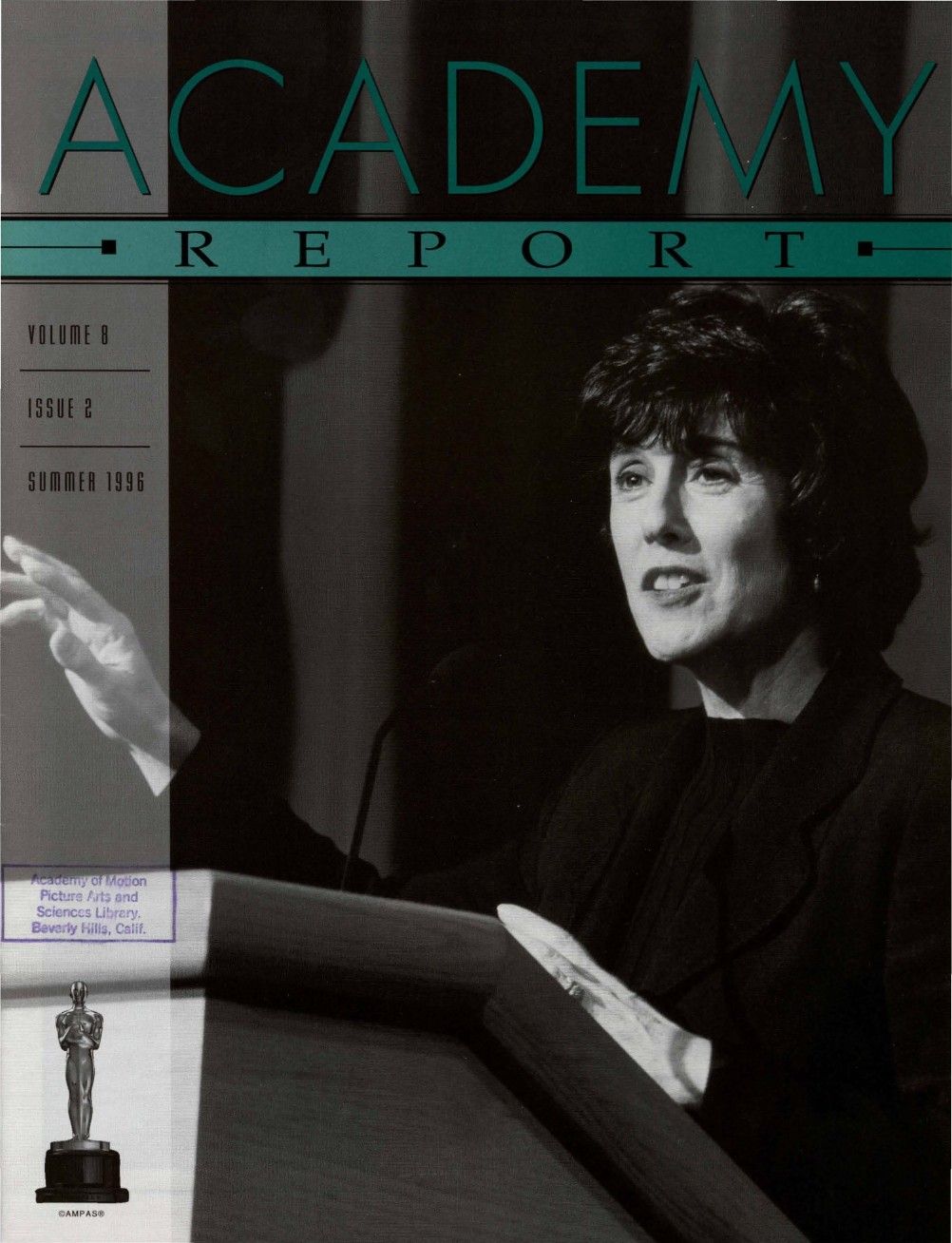 ACADEMY REPORT (USA) magazine side cover  Vol 8 No  2 Summer 1996