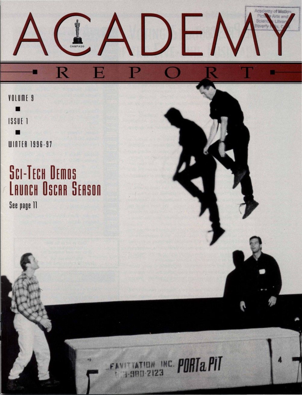 ACADEMY REPORT (USA) magazine side cover  Vol 9 No  1 Winter 1996