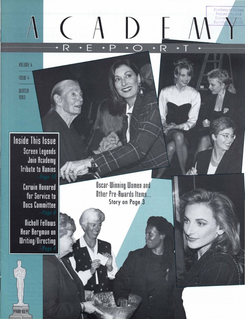 ACADEMY REPORT (USA) magazine side cover  Vol 4 No  4 Winter 1993