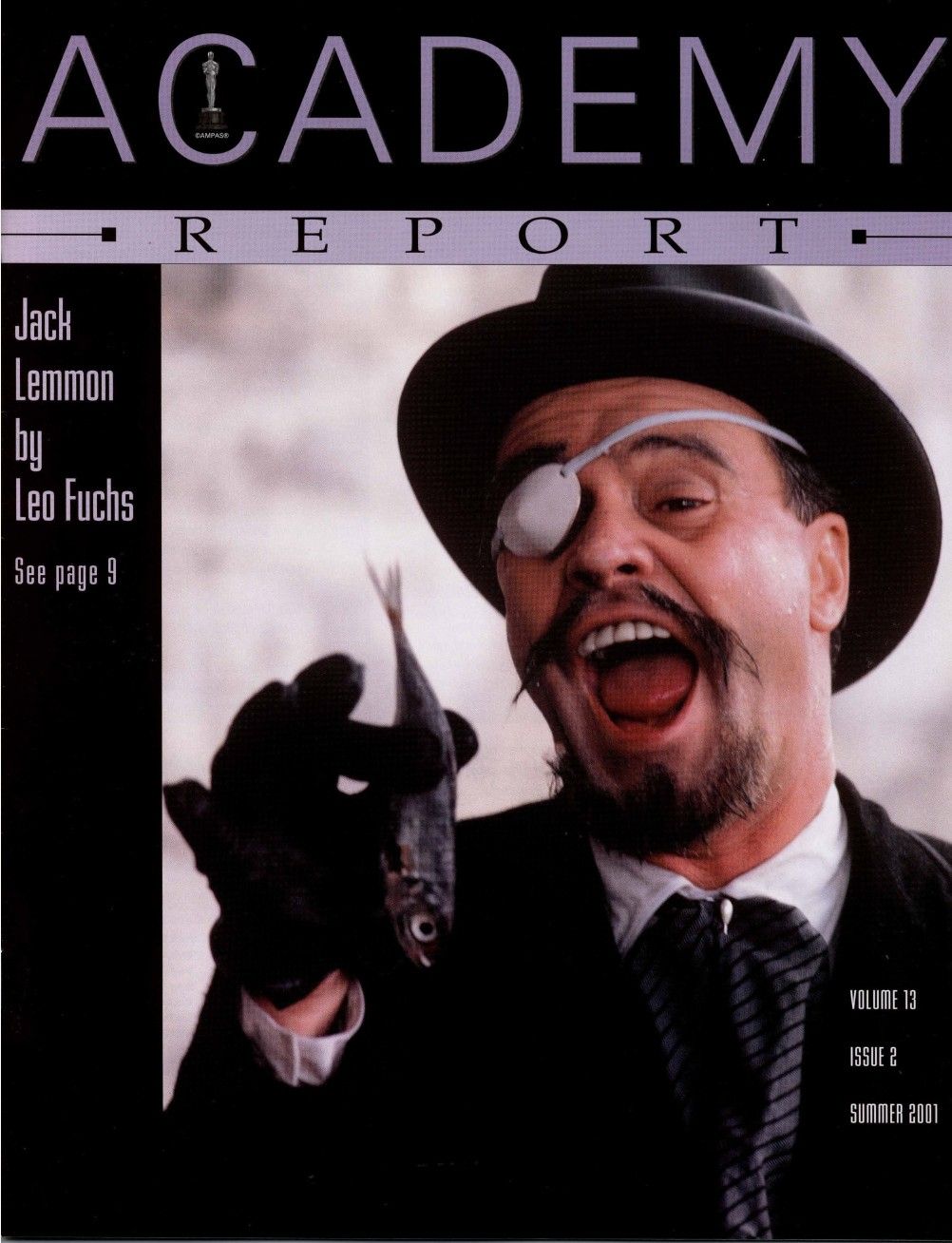 ACADEMY REPORT (USA) magazine side cover  Vol 13 No  2 Summer 2001
