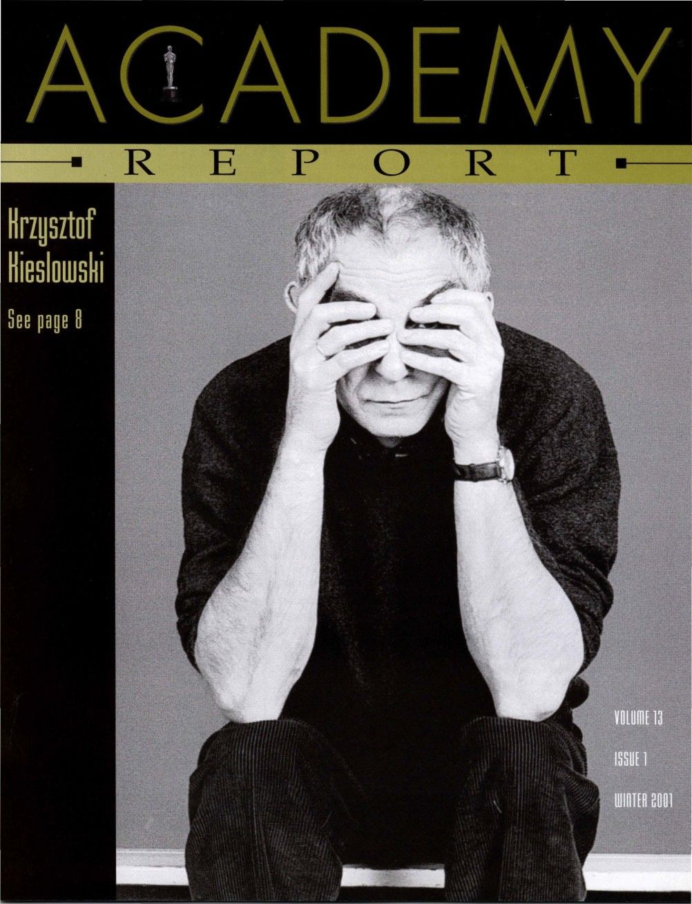 ACADEMY REPORT (USA) magazine side cover  Vol 13 No  1 Winter 2001