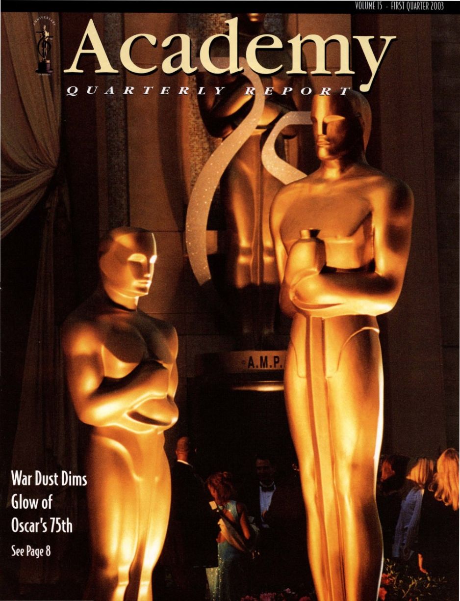 ACADEMY REPORT (USA) magazine side cover  Vol 15  January/March 2003