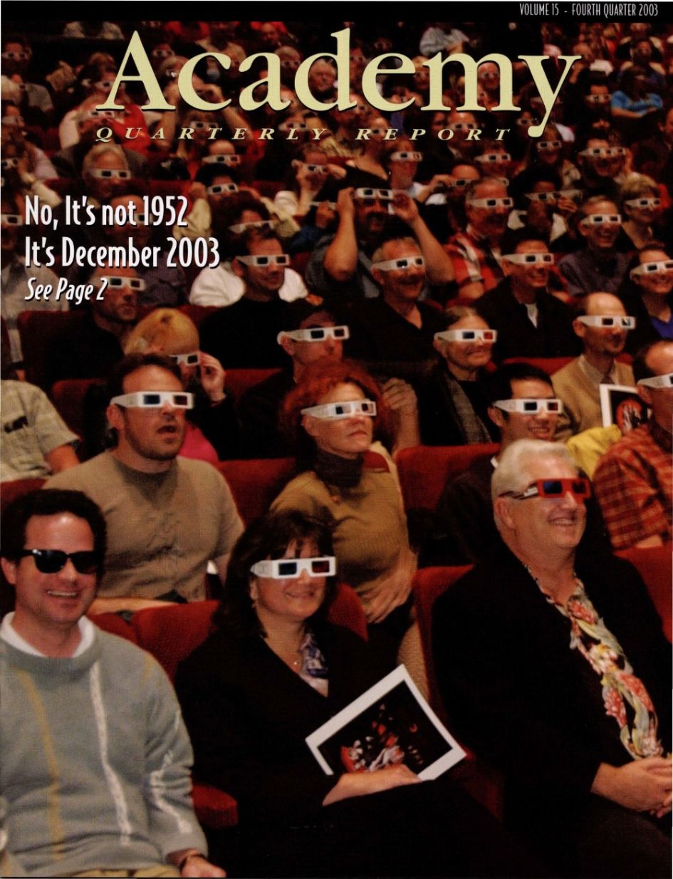 ACADEMY REPORT (USA) magazine side cover  Vol 15  October/December 2003
