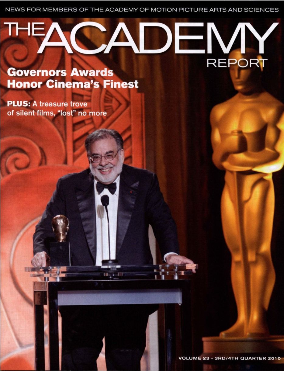 ACADEMY REPORT (USA) magazine side cover  Vol 23  July/December 2010