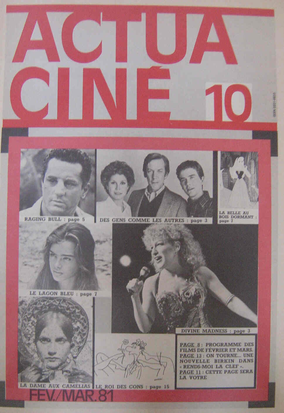 ACTUA CINE magazine side cover Issue 10 February/March 1981