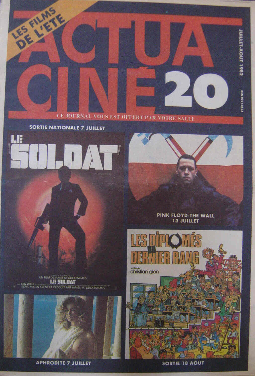 ACTUA CINE magazine side cover Issue 20 July/August 1982