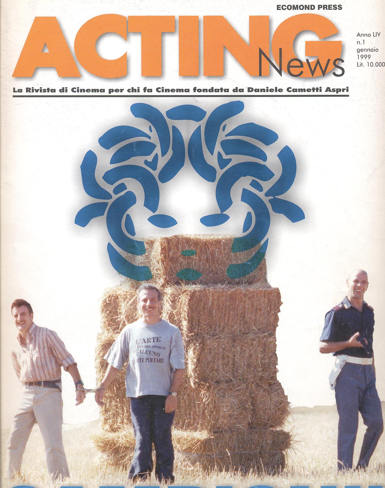 ACTING NEWS magazine side cover Issue 1  January 1999