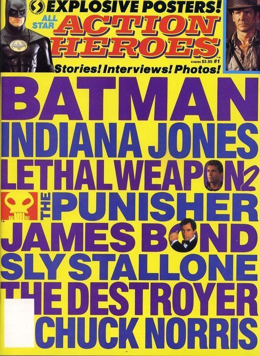 ACTION HEROES magazine side cover Issue 1  1989