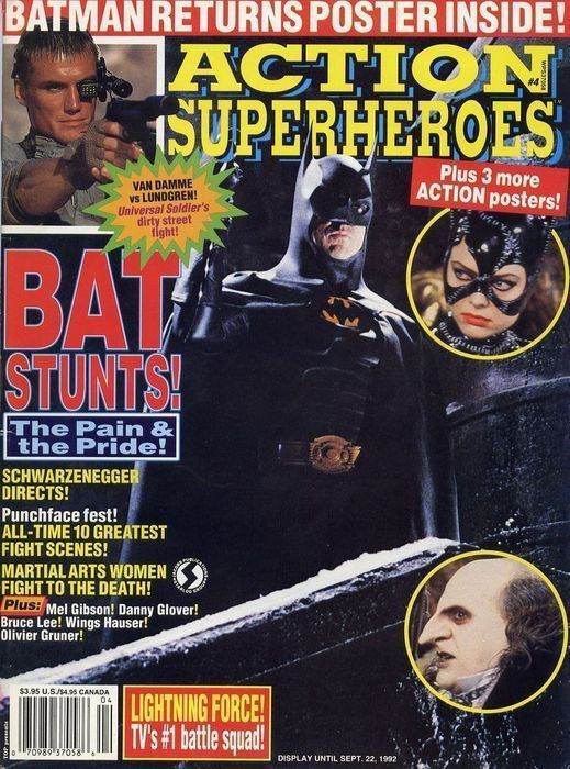 ACTION SUPERHEROES magazine side cover Issue 4 August 1992