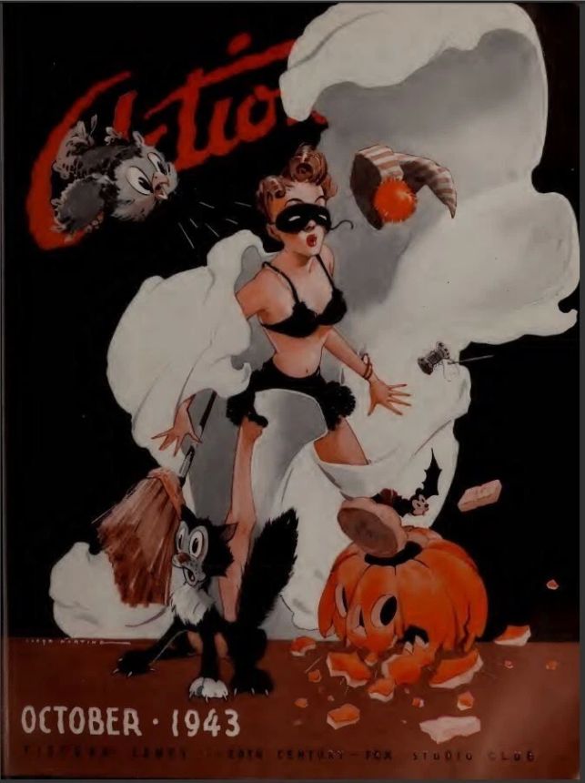 ACTION (FOX) magazine side cover  October 1943