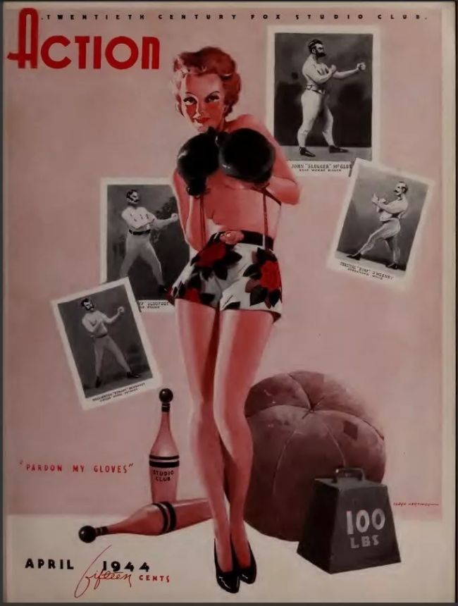 ACTION (FOX) magazine side cover  April 1944