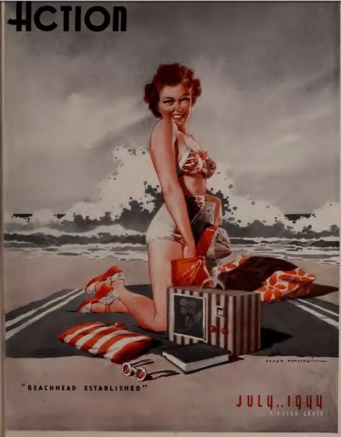 ACTION (FOX) magazine side cover  July 1944