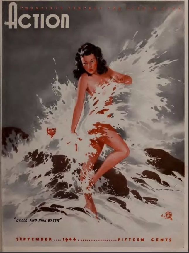 ACTION (FOX) magazine side cover  September 1944