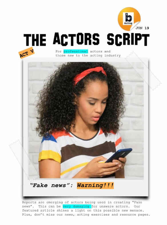 ACTORS SCRIPT magazine side cover Issue 5  June 2019