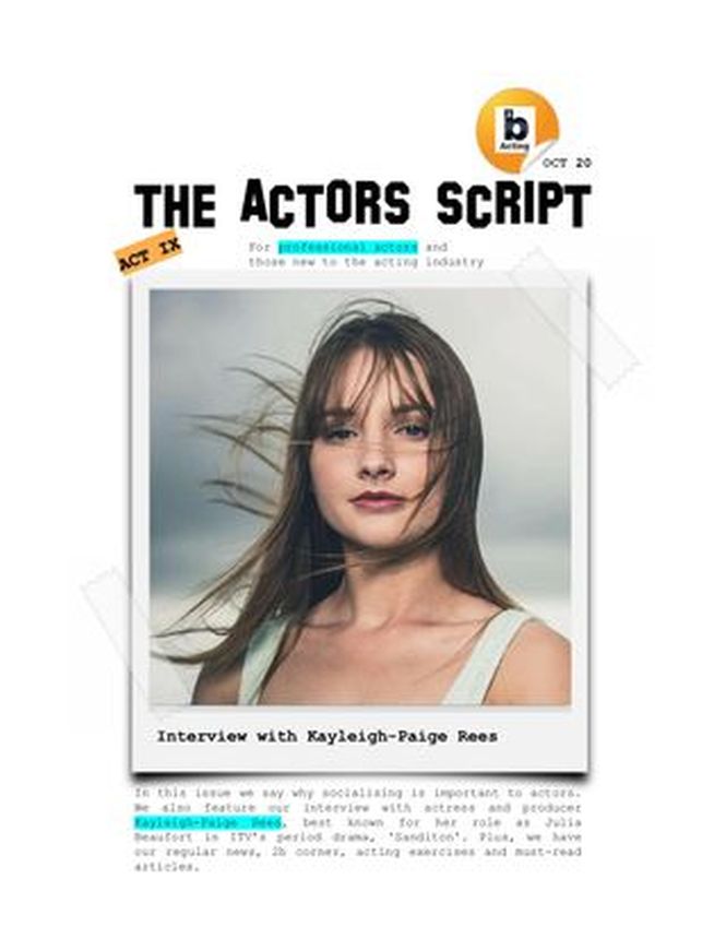 ACTORS SCRIPT magazine side cover Issue 9  October 2020