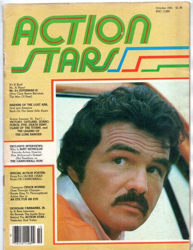 ACTION STARS magazine side cover Issue 1  October 1981