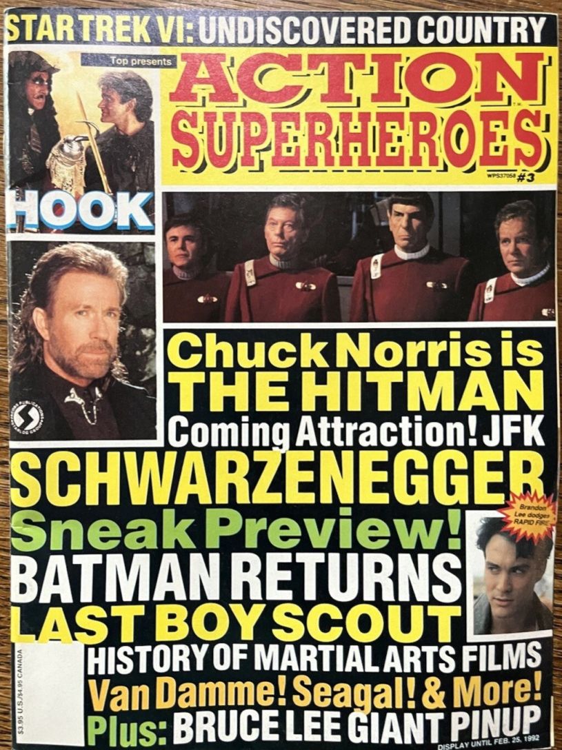 ACTION SUPERHEROES magazine side cover Issue 3  February 1992