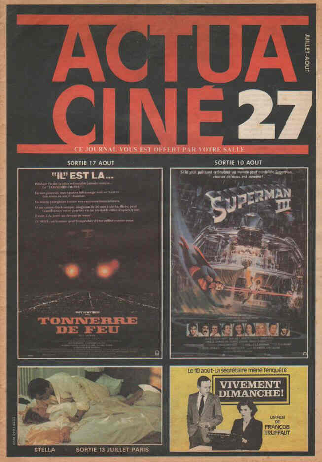 ACTUA CINE magazine side cover Issue 27  1983