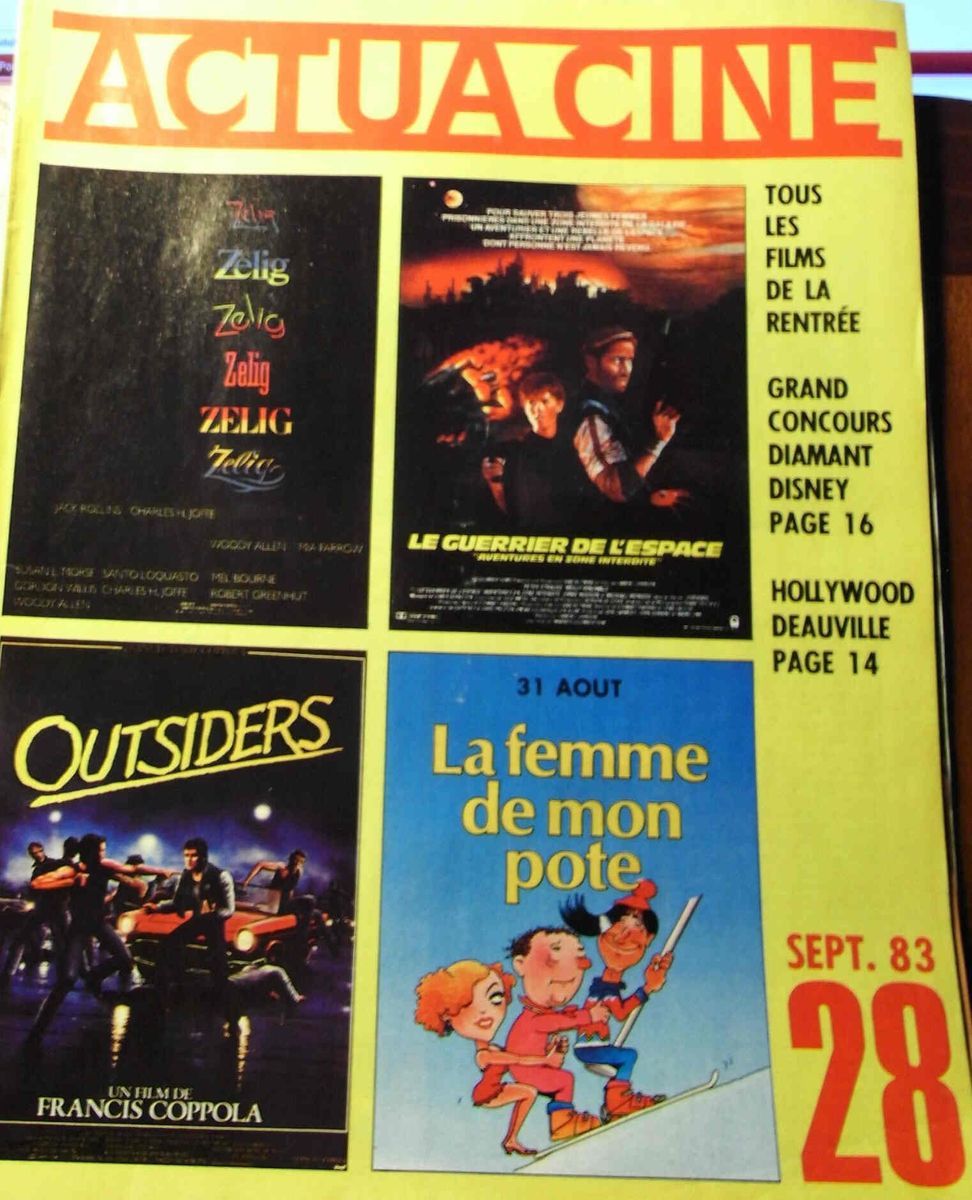 ACTUA CINE magazine side cover Issue 28 September 1983