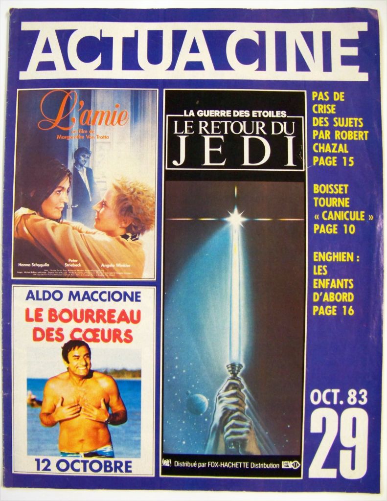 ACTUA CINE magazine side cover Issue 29 October 1983
