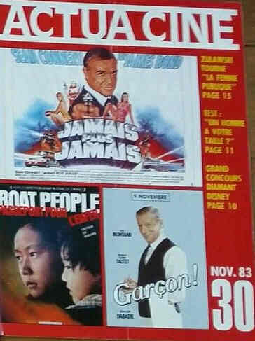 ACTUA CINE magazine side cover Issue 30 November 1983