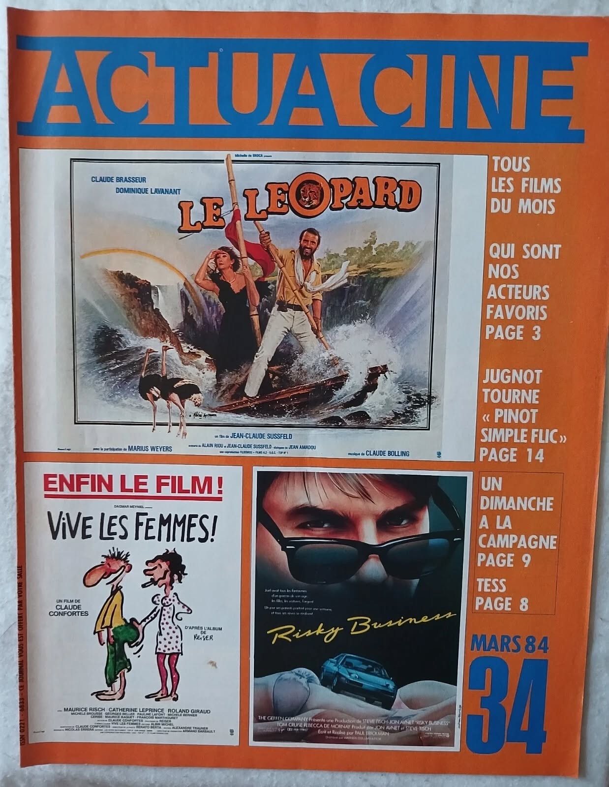 ACTUA CINE magazine cover Issue 34 March 1984