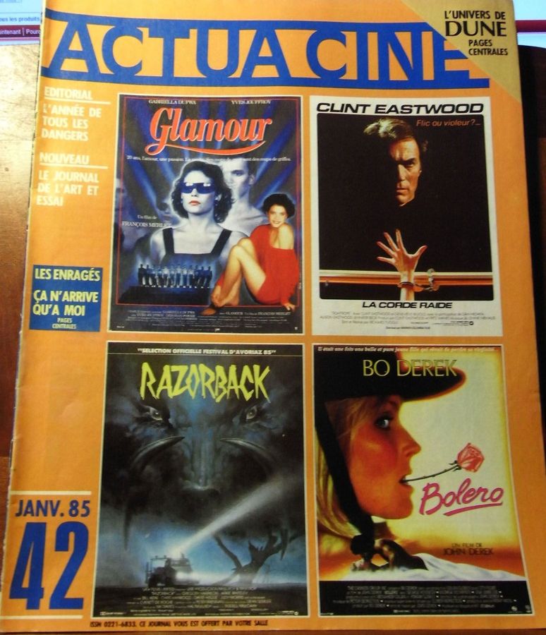 ACTUA CINE magazine side cover Issue 42 January 1985