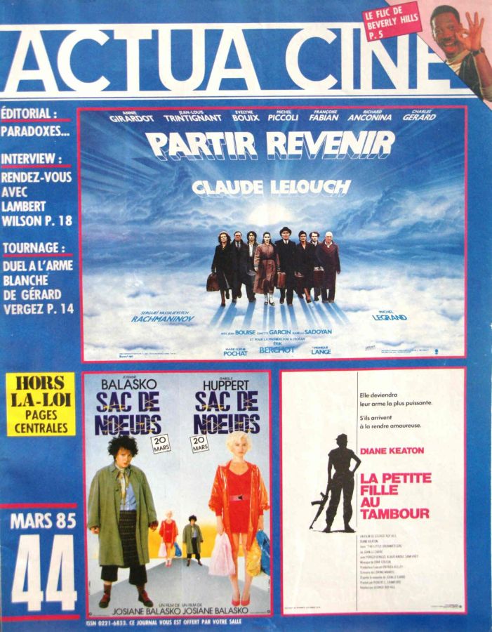 ACTUA CINE magazine side cover Issue 44 March 1985