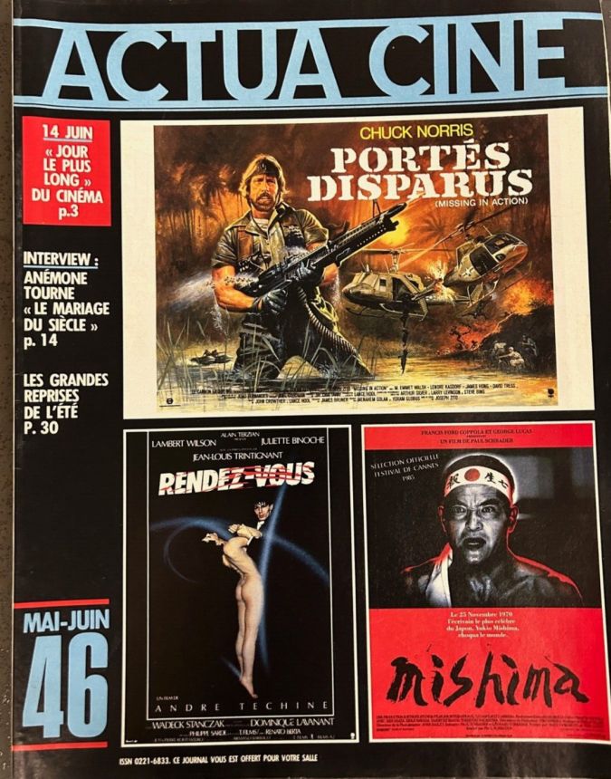 ACTUA CINE magazine side cover Issue 46 May/June 1985