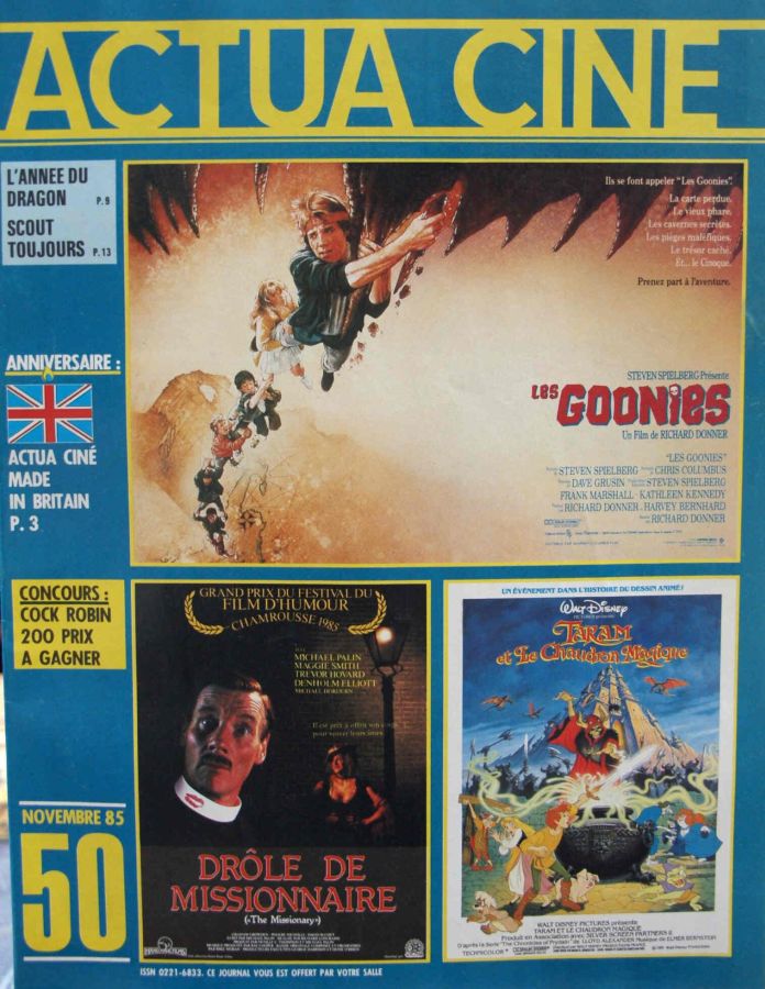 ACTUA CINE magazine side cover Issue 50 November 1985