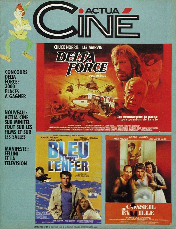 ACTUA CINE magazine side cover Issue 54 March 1986