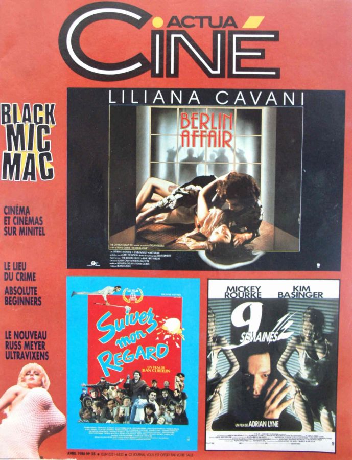 ACTUA CINE magazine side cover Issue 55 April 1986