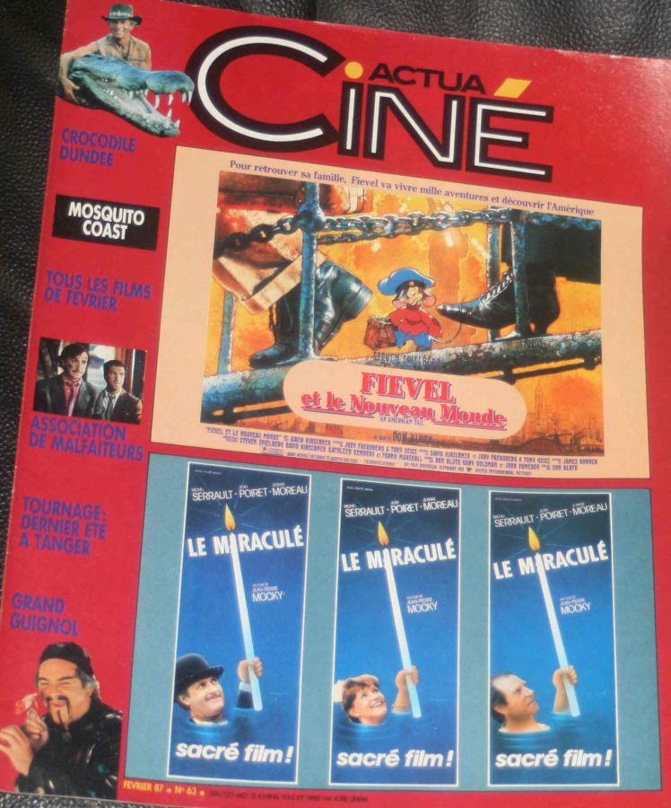 ACTUA CINE magazine side cover Issue 63 February 1987