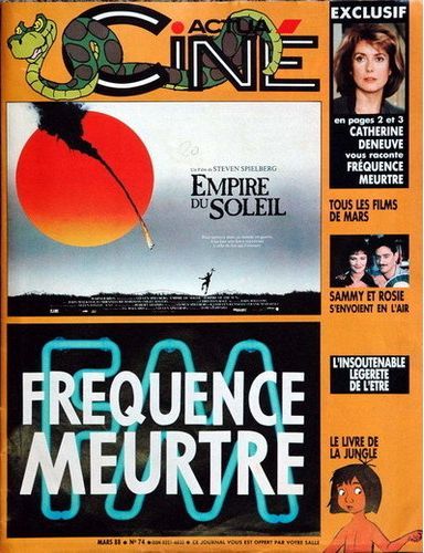 ACTUA CINE magazine side cover Issue 74 March 1988