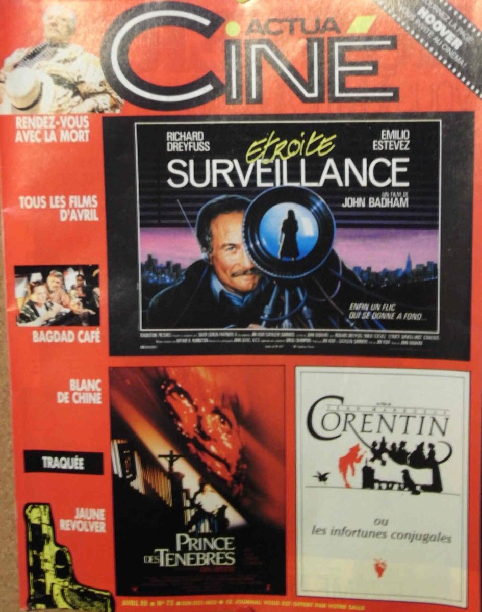ACTUA CINE magazine side cover Issue 75 April 1988