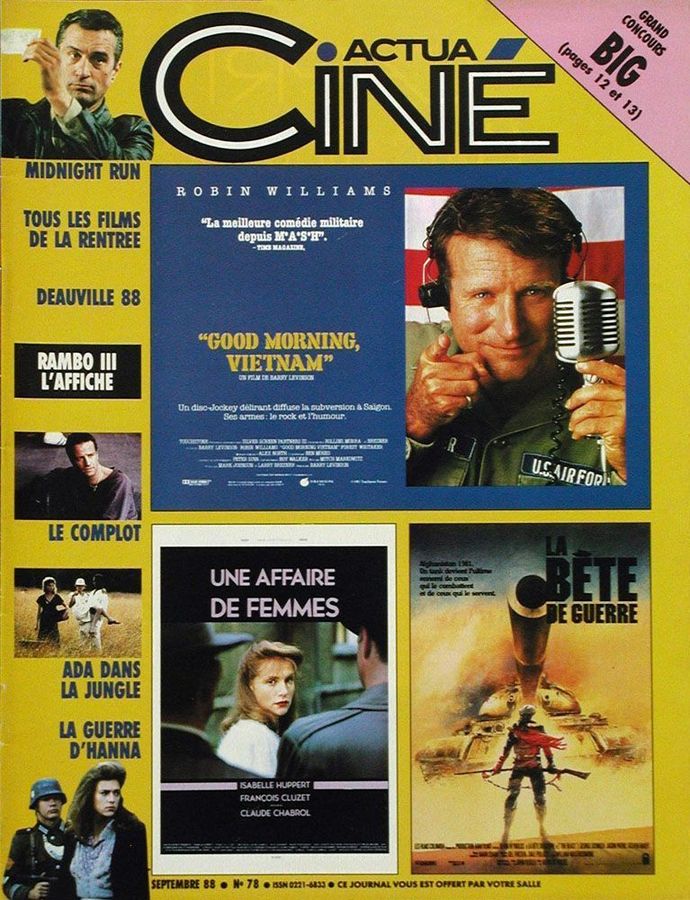 ACTUA CINE magazine side cover Issue 78 August 1988