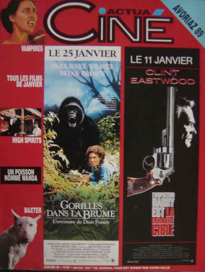 ACTUA CINE magazine side cover Issue 82 January 1989