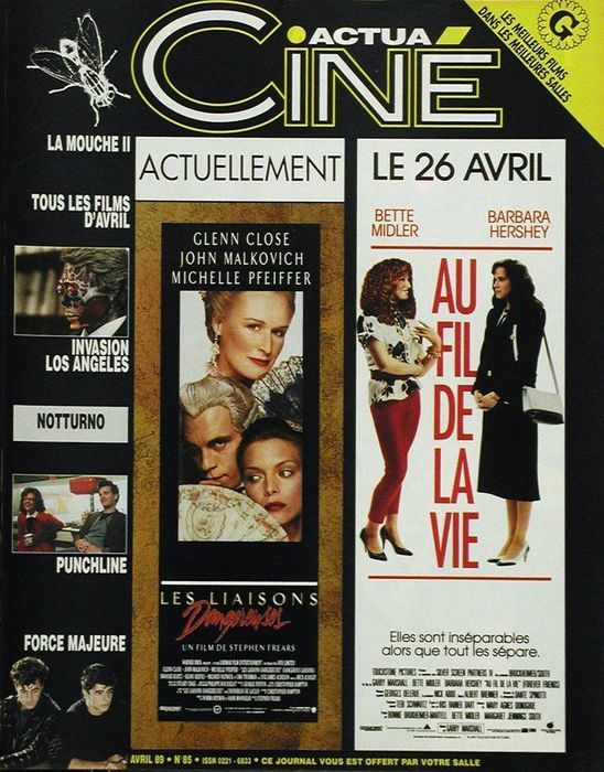 ACTUA CINE magazine side cover Issue 85 March 1989